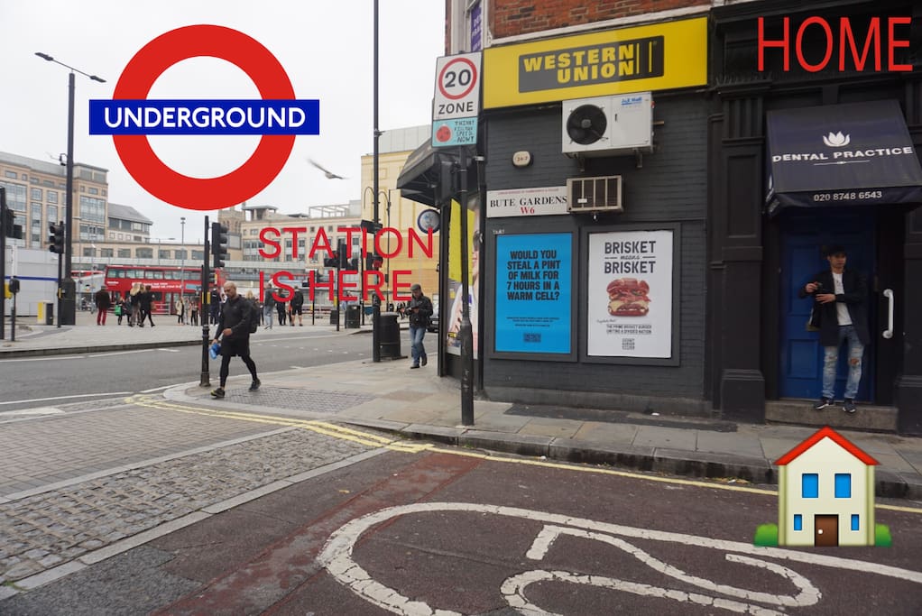 The Hammersmith Underground station just right next to the house
It takes 24mins to central london and 40mins from Heathrow airport
And there's the elevator access too