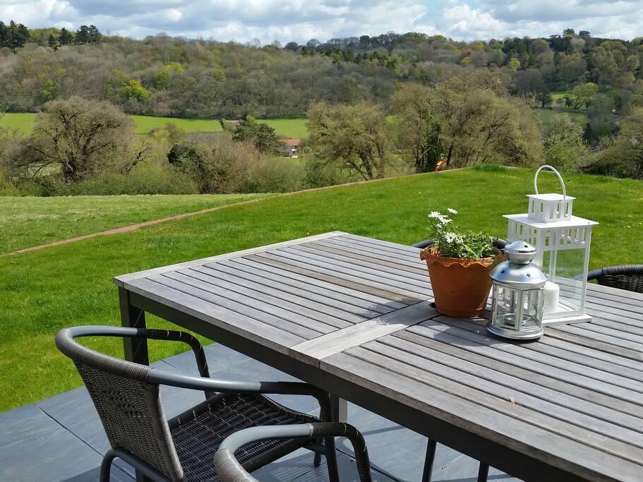 patio with gas BBQ and amazing views