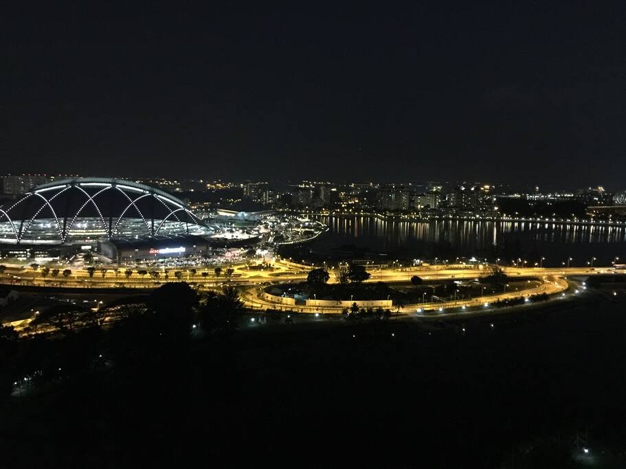 View from the bedroom at night