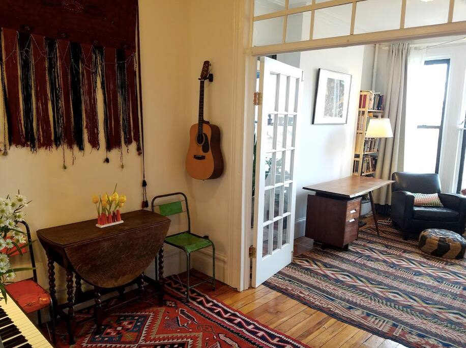 music room/dining room looking into front room.