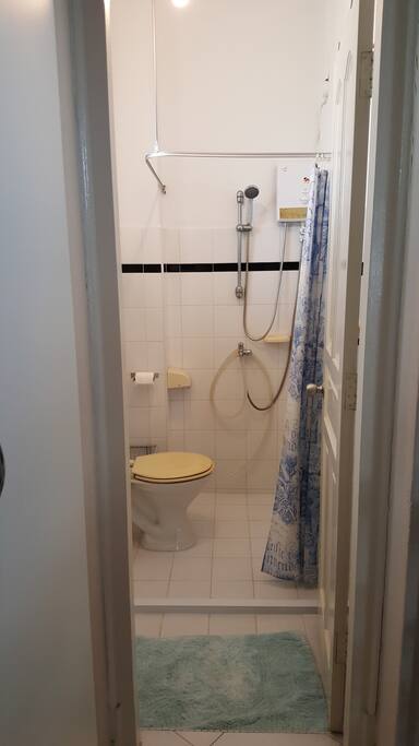 Attached shower facility.