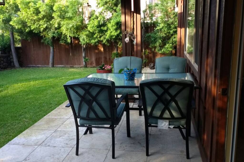Private lanai to enjoy morning coffee or an evening beverage.
