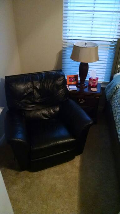 Comfy chair..Relax with a cold drink and watch TV.