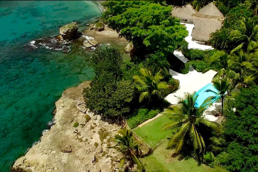 Right on the edge the Caribbean Sea