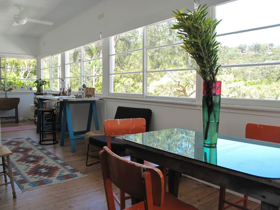 Sun room and dining area