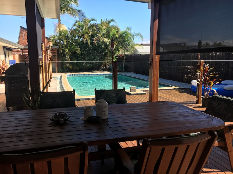 Relax in the pool, or have a wine under our pergola