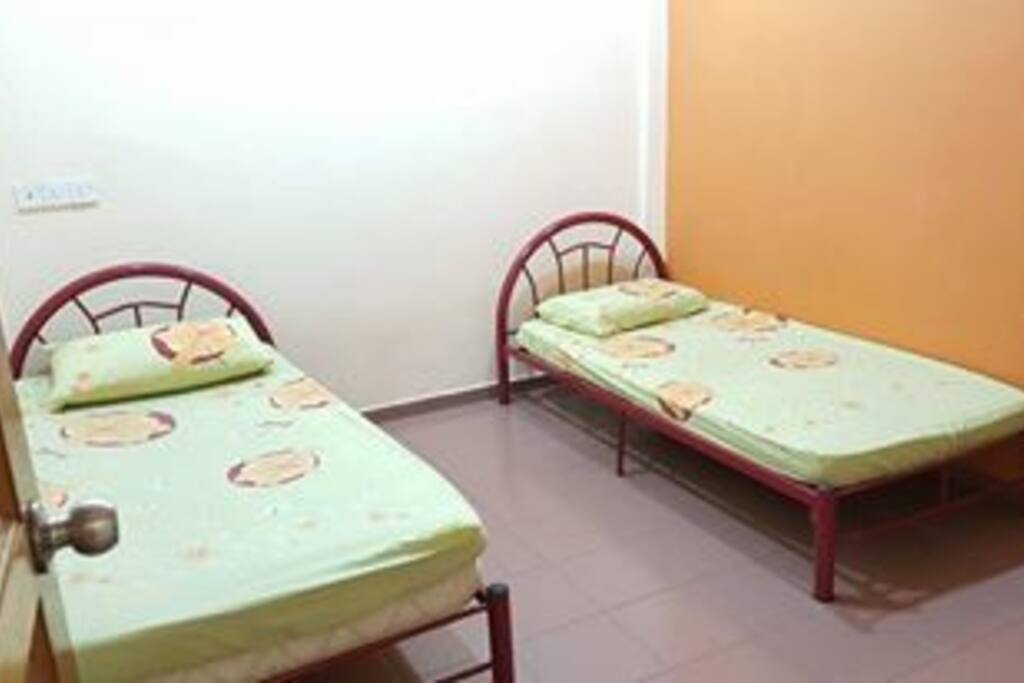 Two clean single bed