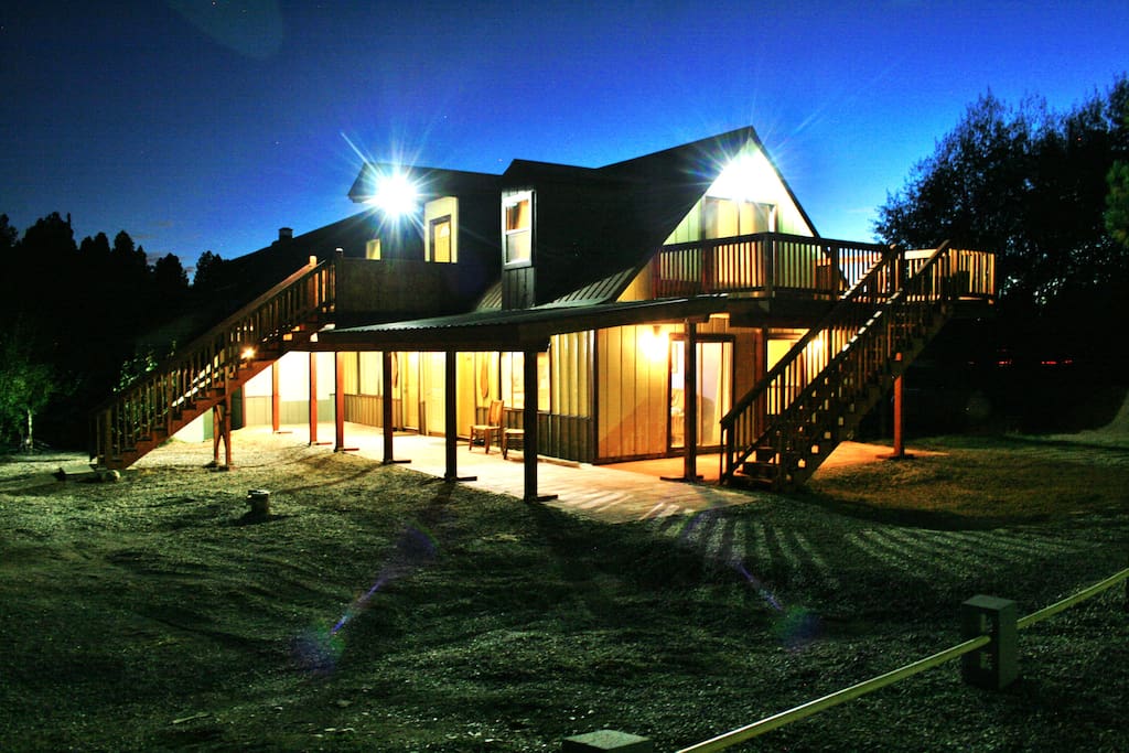 Song Spring Lake Retreat. The Bear Den Bungalow #1 and Bear Den Bungalow #2 is on the ground floor. Bungalow #3 is the upper level with the large deck.