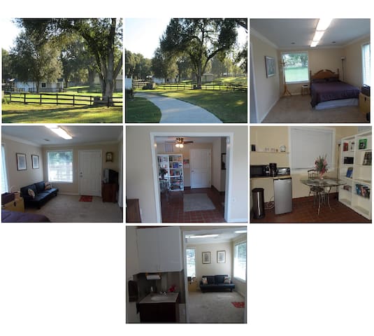 Cozy studio on private Ocala ranch