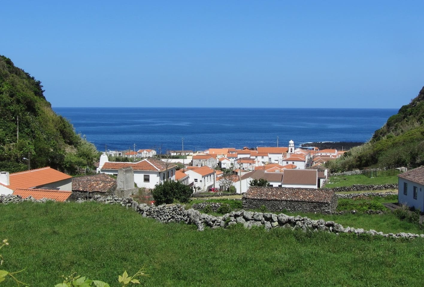 View over Faja Grande from the outside dining area