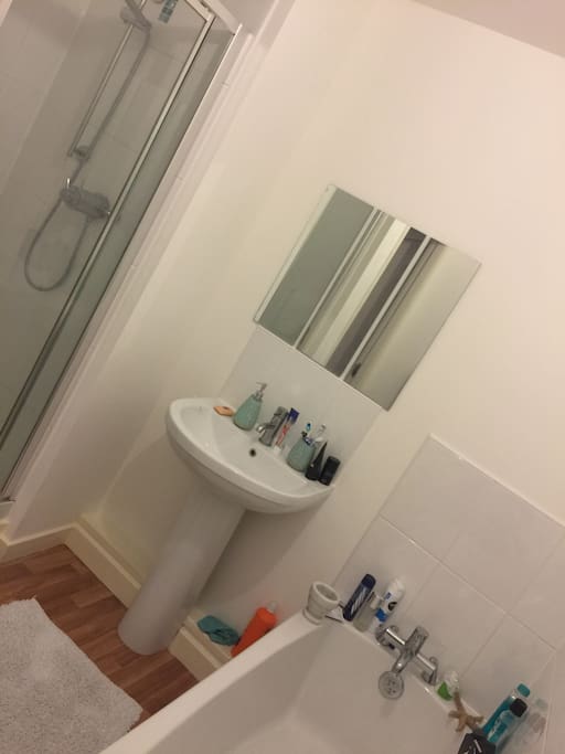 Modern Bathroom with Large Shower and Bath
