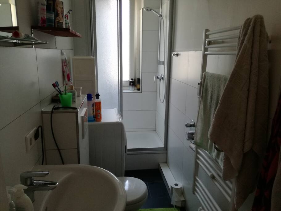 Here is the bathroom. Quite small but everything you need to shower, wash and take a sh*t :)