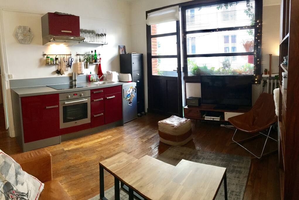 Salon et cuisine ouverte