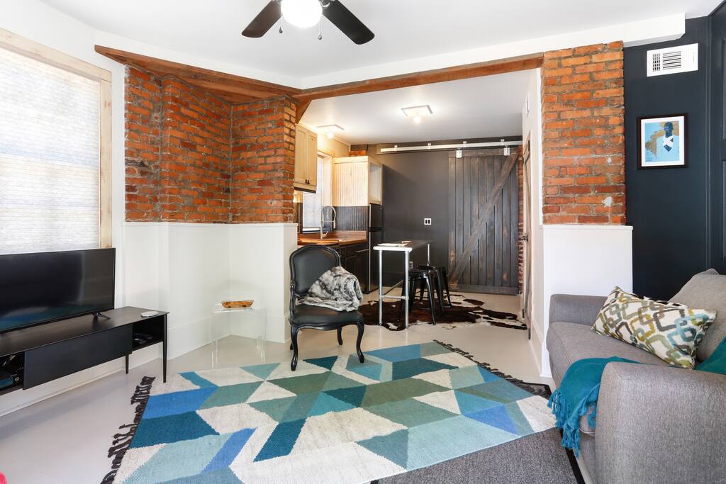 Soothing blue and green hues and a bright interior make for a relaxing place to call "home."