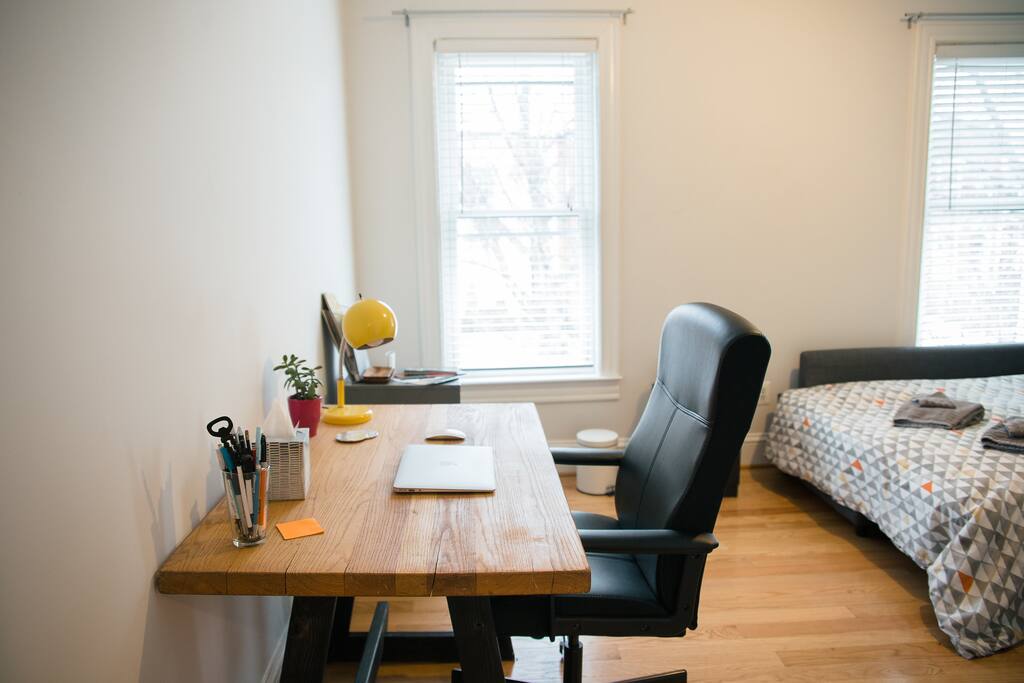 Large desk and work space