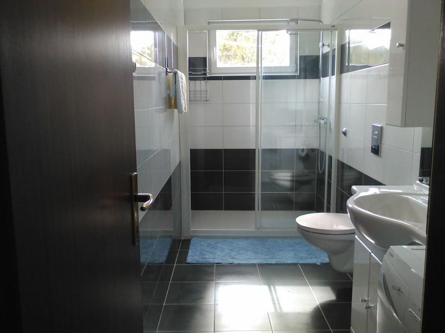 Big and comfort toilet with big shower..