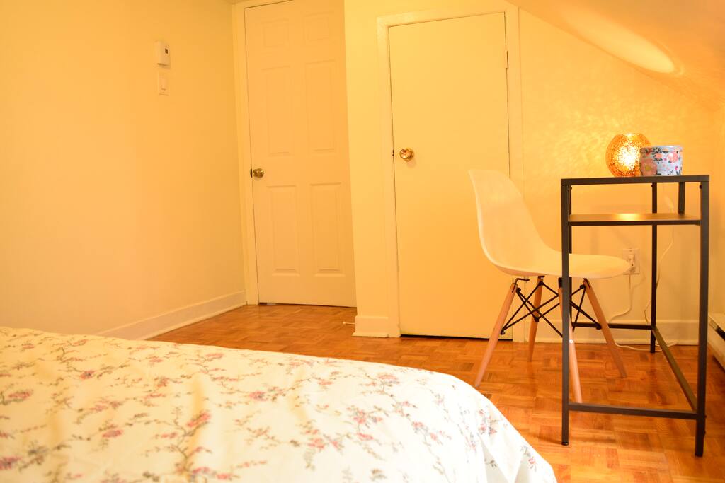 Private closet and direct access to the shared bathroom.