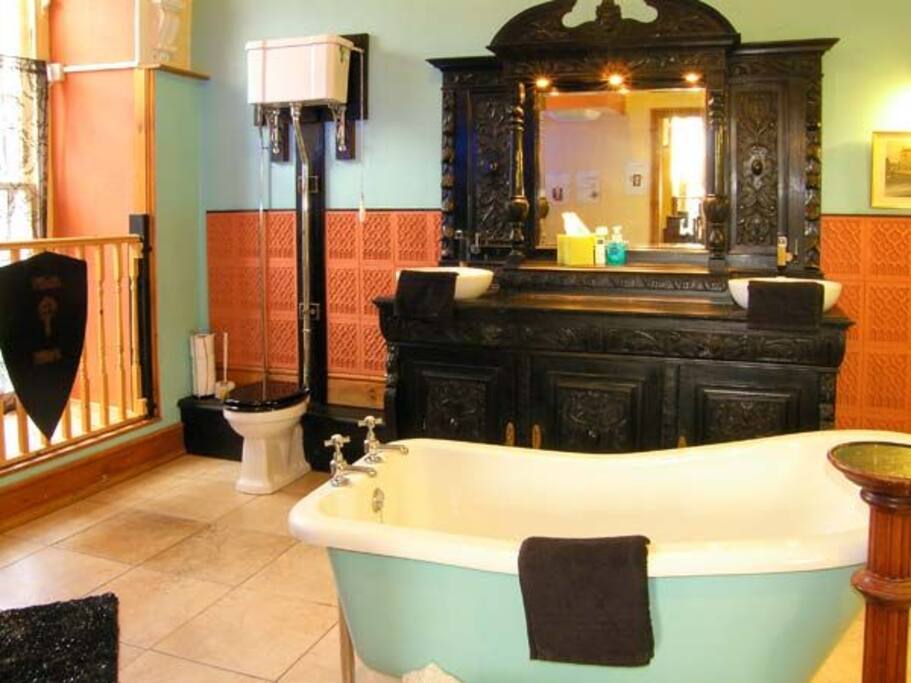 On suite with power shower and slipper bath