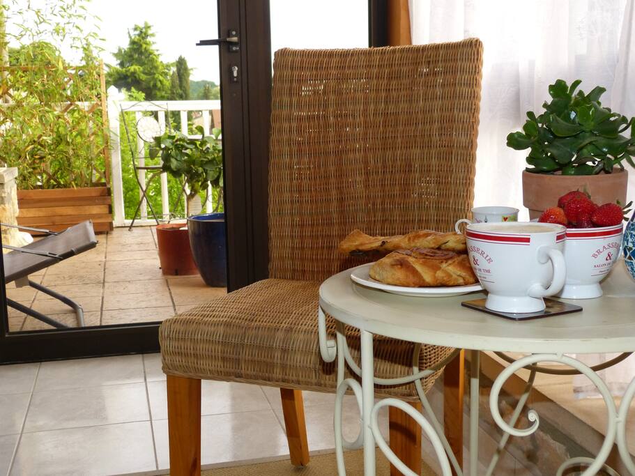 There is a conservatory leading from the terrace