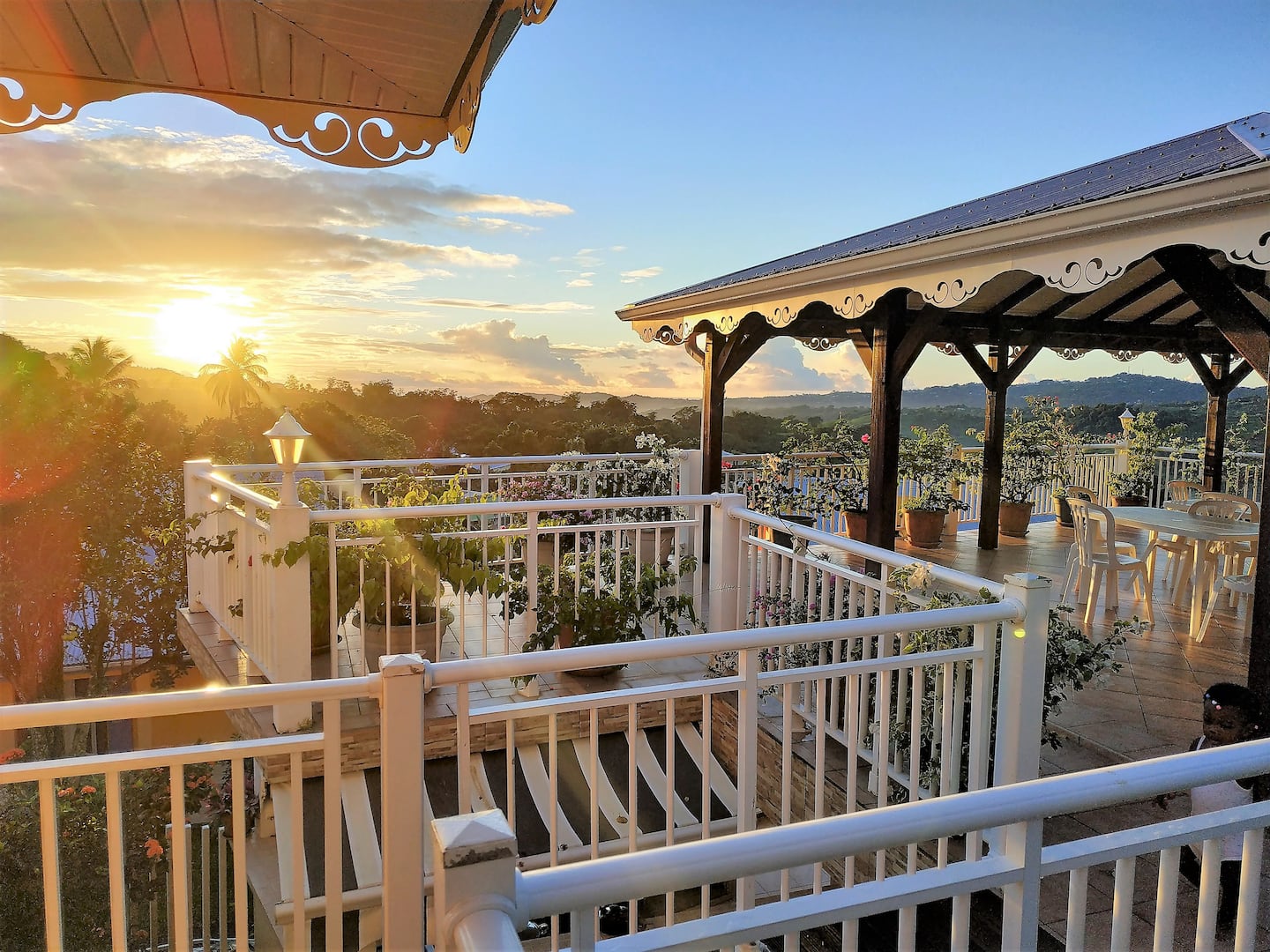 Terrasse au coucher de soleil