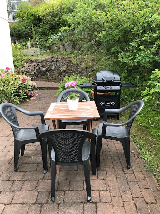 Outdoor seating and BBQ
