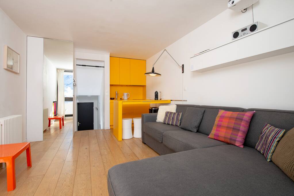 Living room with comfortable sofa