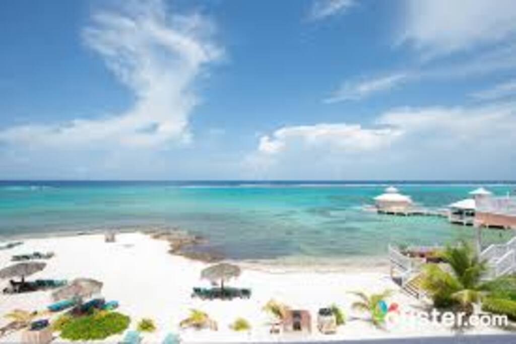 This is the beach area in front of the resort.