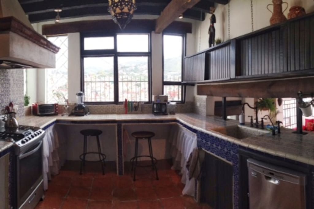 Casa Mirador large kitchen with great views