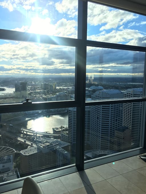 Floor to ceiling views of Darling Harbour including the fireworks!