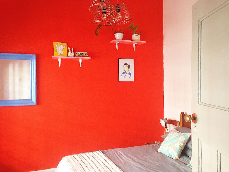 Bright 2nd bedroom with double bed.