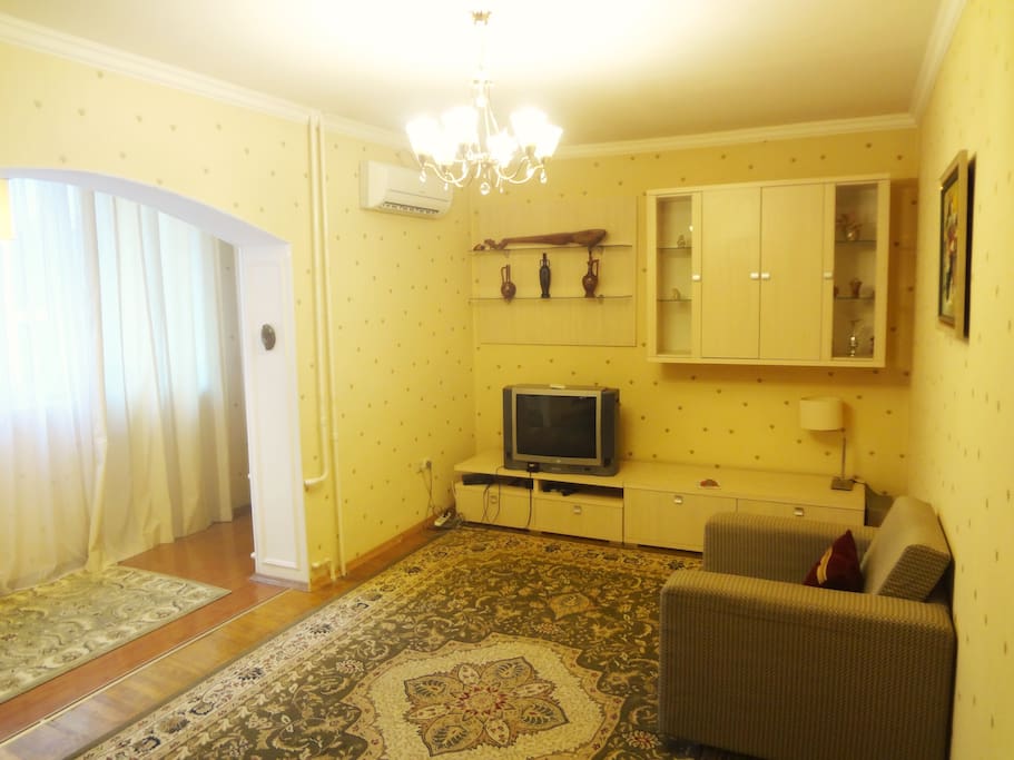The living room.