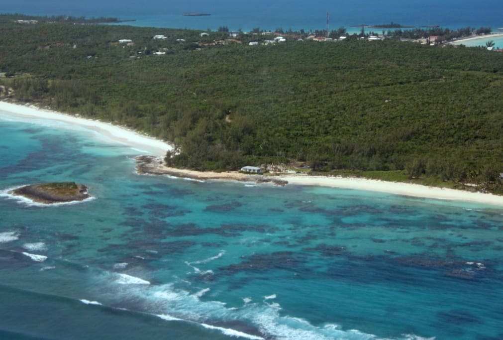 Aerial View (Med Point Cottage with Alfred House foundation beside it)