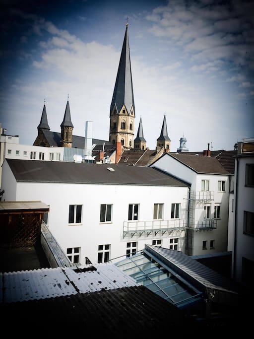 Window view over the roofs of Bonn