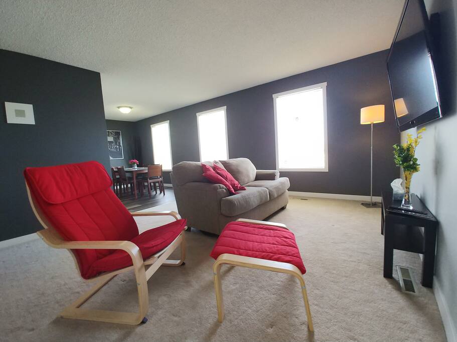 Spacious Living Room + 55" TV