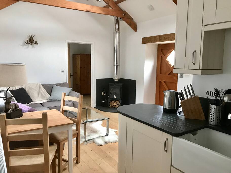 Spacious, stylish open plan kitchen/ living area