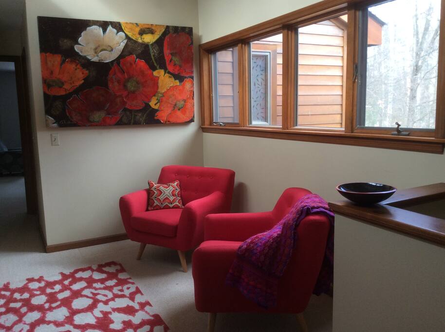 A sitting area is just outside your bedroom.