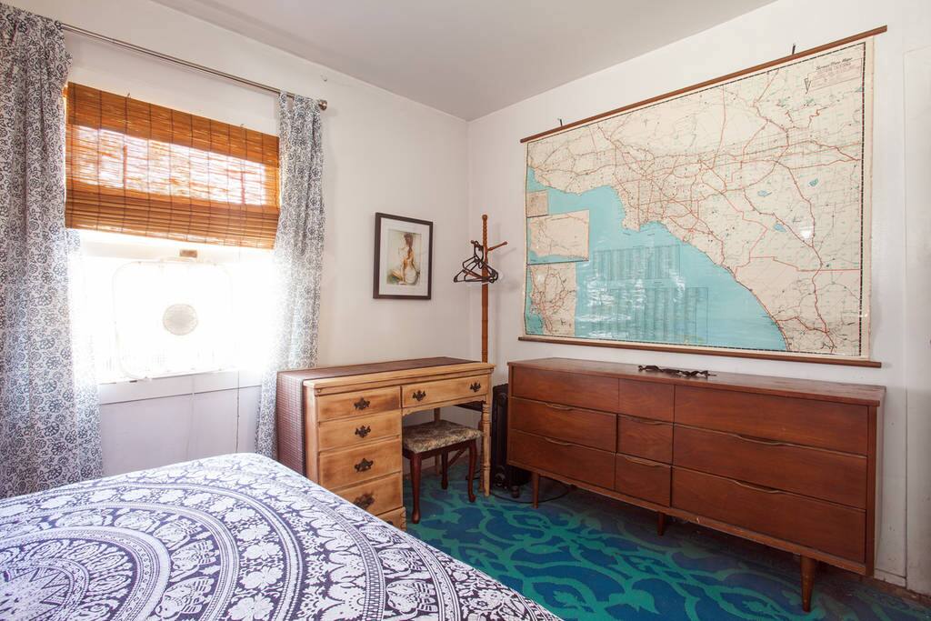 mid century dresser, antique map of Los Angeles