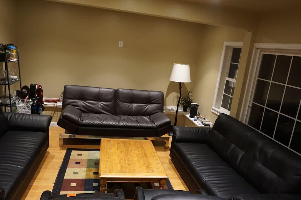 Huge Living room area with one sofa bed and two big Sofas like bed