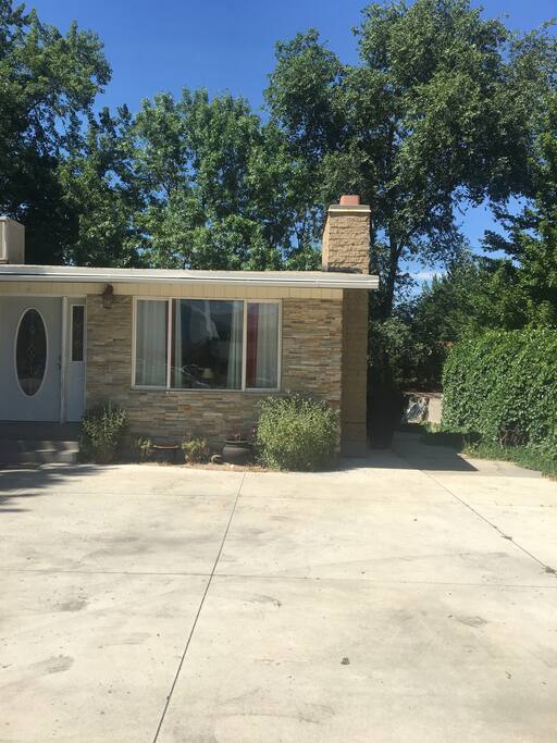 If you are coming and there happens to not be anyone home, which is rare, the lockbox is located on the east side of the house.