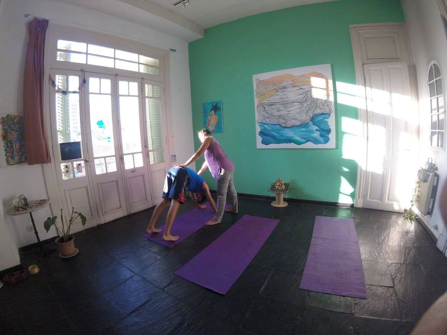 The studio when we set up for Yoga