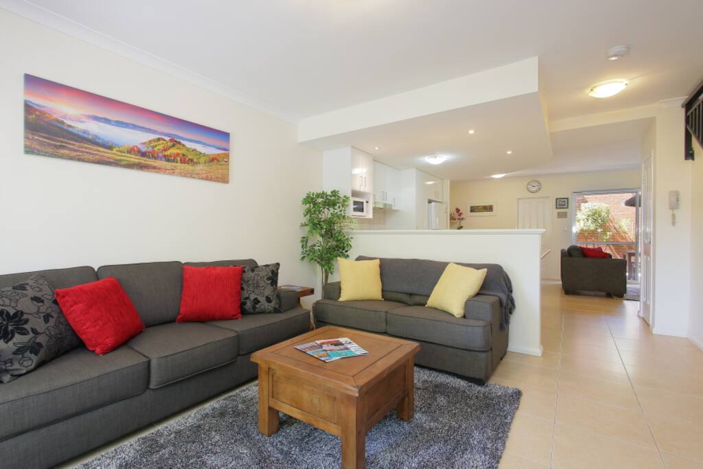 Lounge: looking towards kitchen and TV area