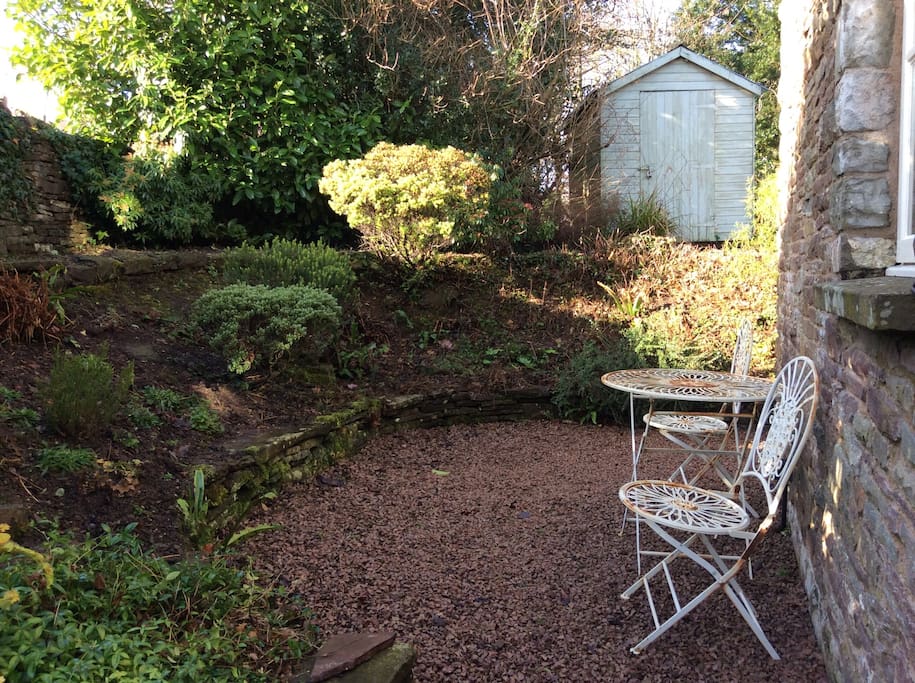 Private sitting out area in the garden