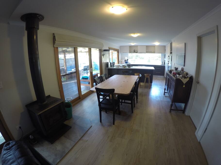 Kitchen and dining area