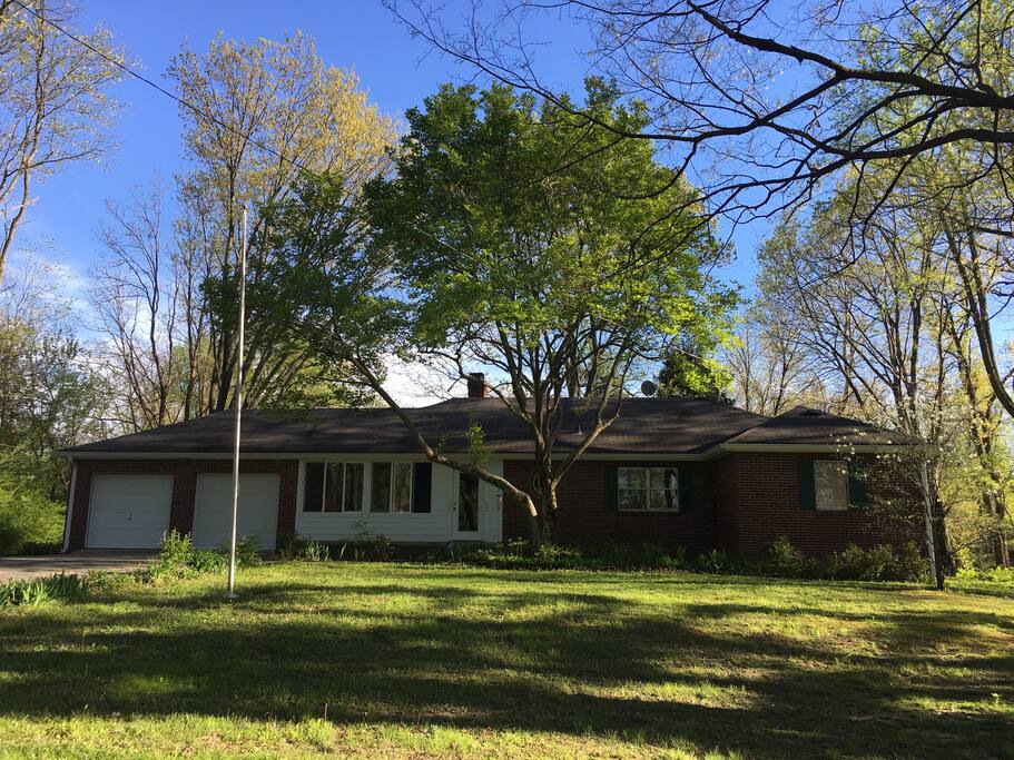 Three bedroom ranch home on a deep wooded lot.