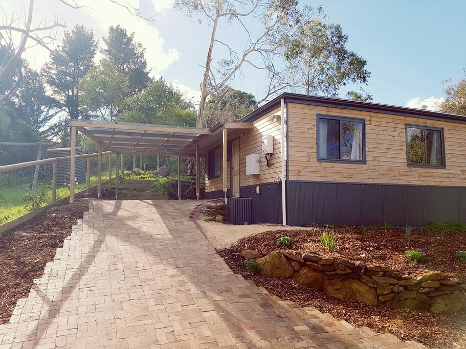 Entrance with undercover entertaining area