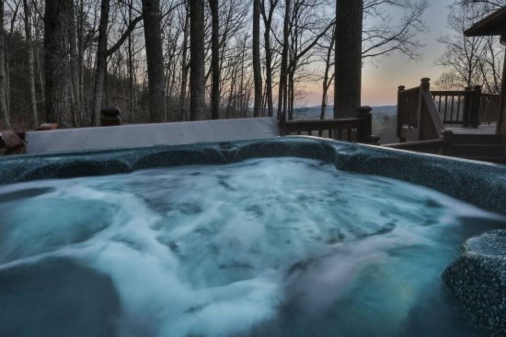 secluded hot tub
