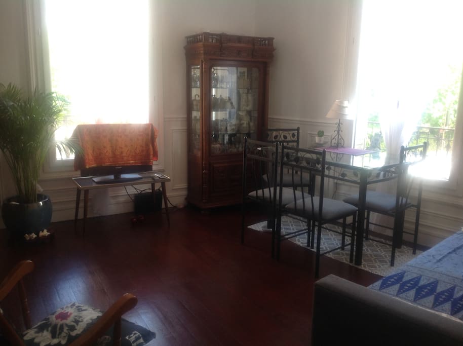 Living room (new arrangement). New Sofa bed on the right side
