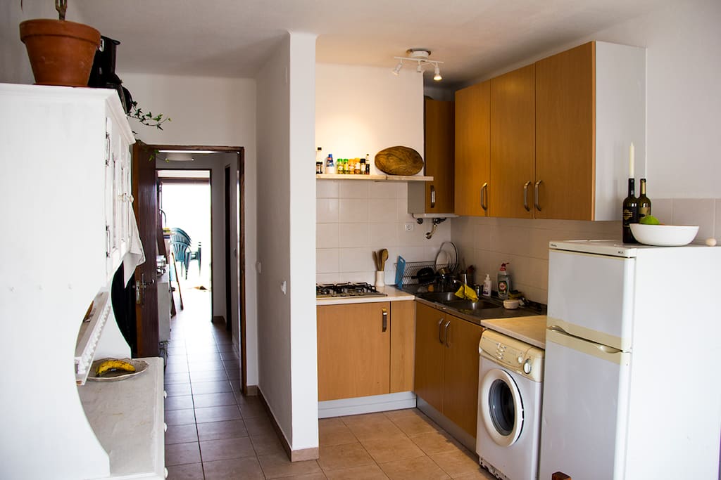 Kitchen with washing machine