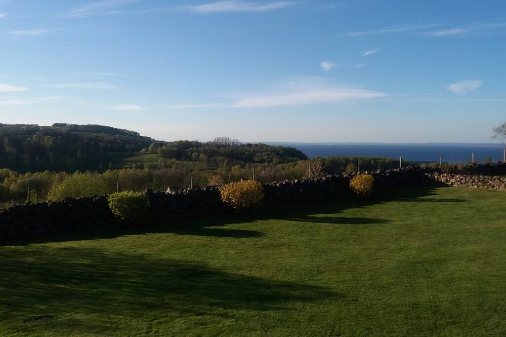 View over Båstad and the sea - from the terrace