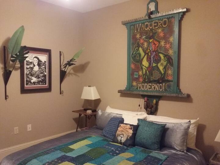 Fun, quirky guest bedroom.
